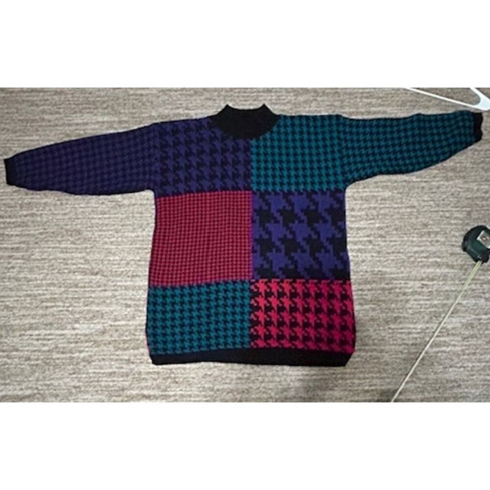 Vintage Sweater Exchange Patchwork Oversized Swea… - image 2